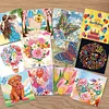 12Pcs DIY Diamond Painting Greeting Card with Envelopes&Tools Diamond Painting Greeting Card Set Multi Purpose Creative Birthday & Thanksgiving Card Kit