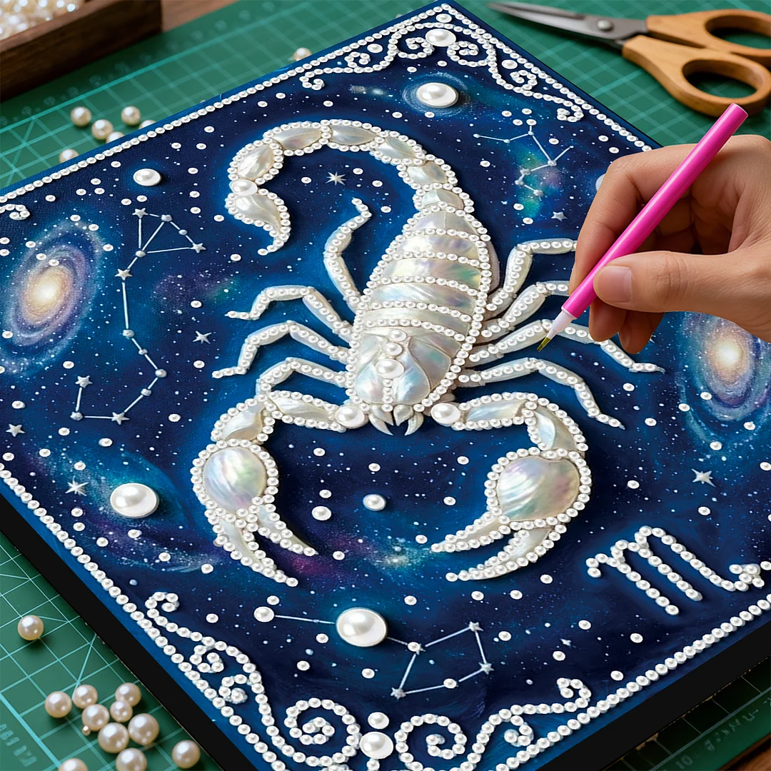 Scorpio - DIY Pearl Diamond Art Kit With Frame 25*25cm