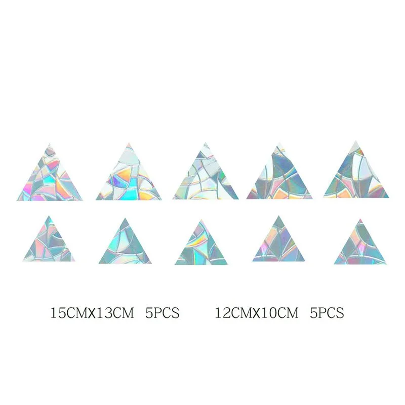 9pcs Electrostatic Glass Stickers Cat Hummingbird Trumpet Rainbow Prism PVC Glue-free Window Film Removable Glass Window Grilles