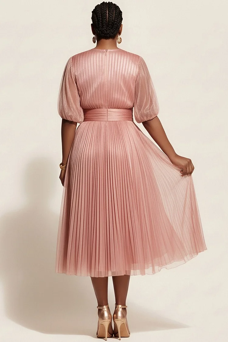 pleated tulle midi dress TWINSET Pleated Tulle Midi Dress | Neutrals