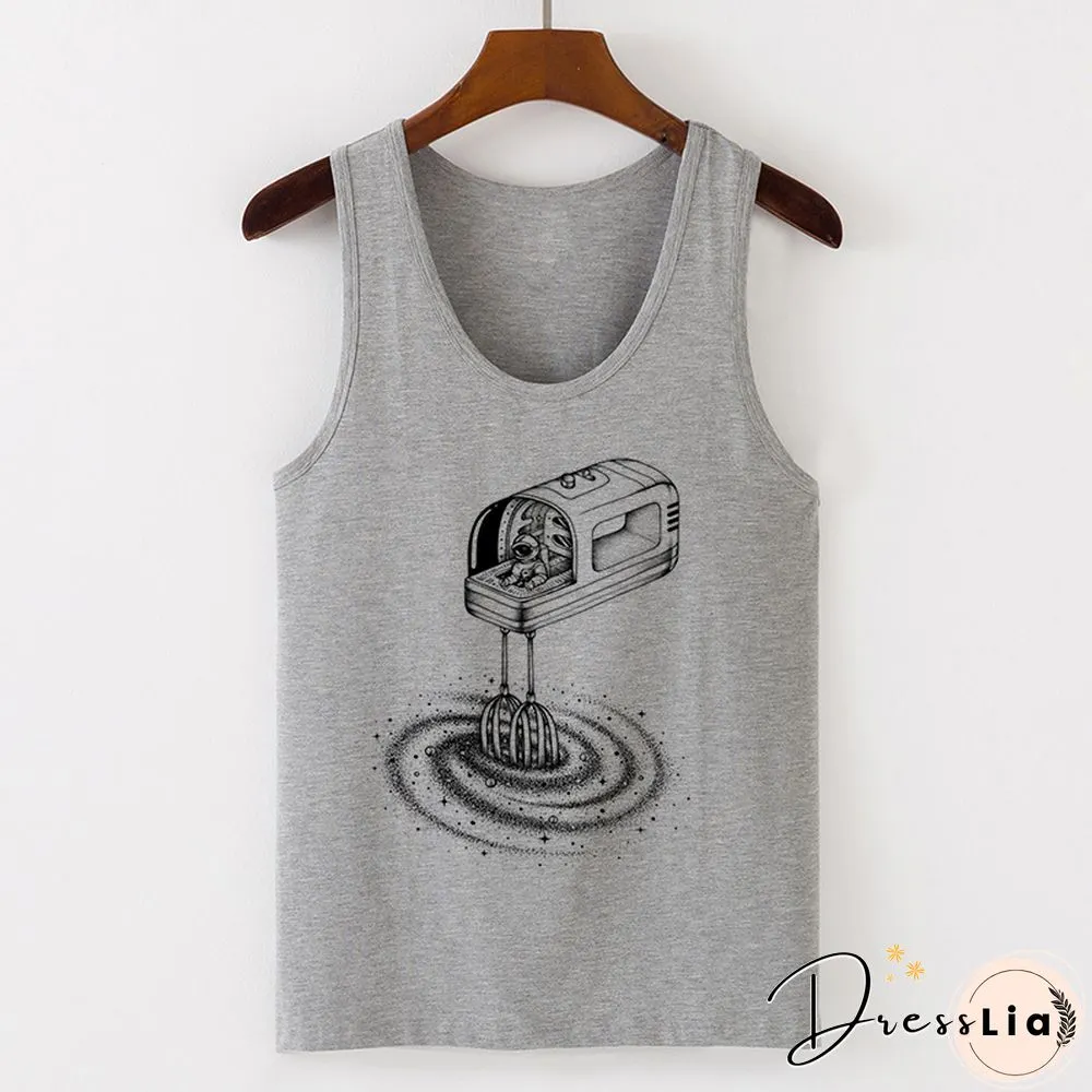 Womens Sexy Vest Tank Tops T-Shirt Summer Camisole Universe Print Fashion Streetwear