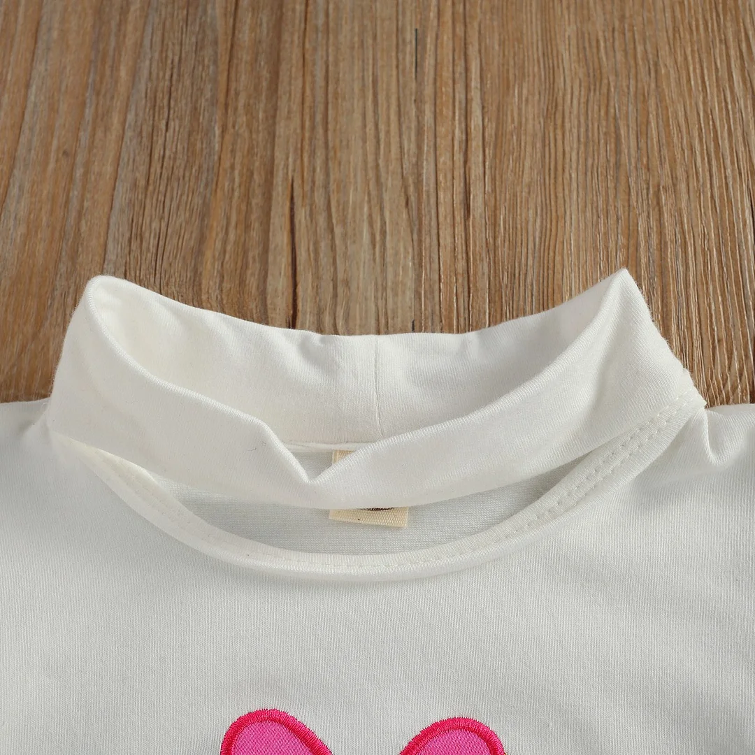 1-6T 2Pcs Infant Girls Outfit, Summer Fashionable Letter Embroidery Fly Sleeve Short Split Neck Shirt Top + Leopard Print Shorts