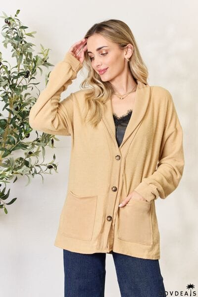 Heimish Full Size Button Up Long Sleeve Cardigan