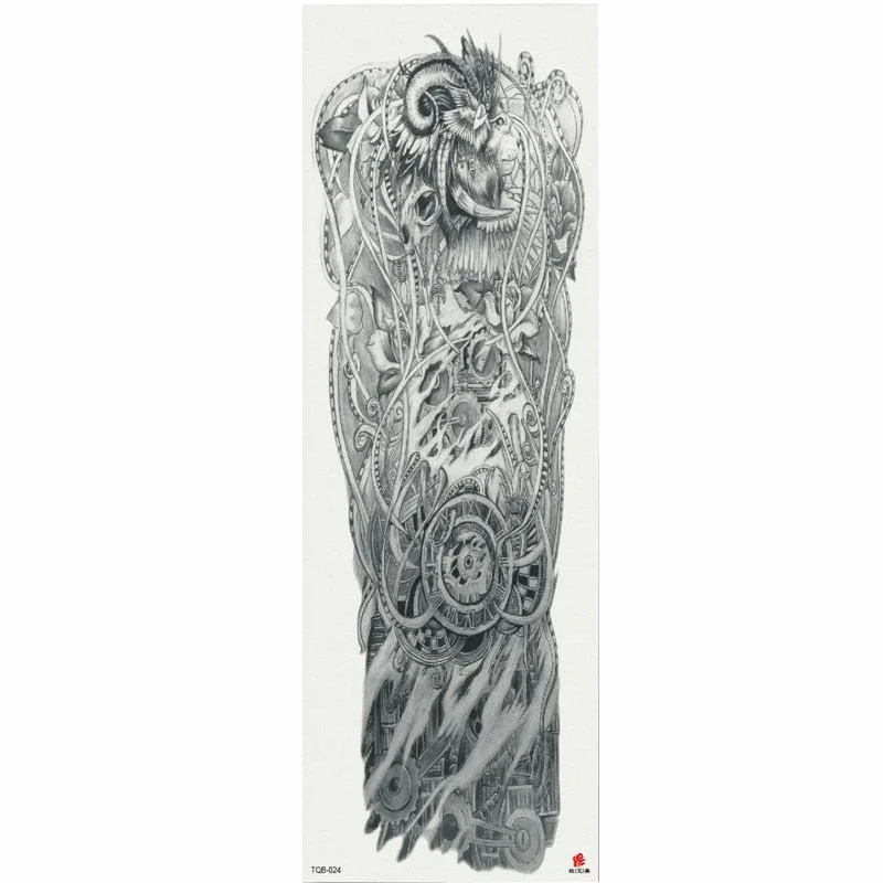 1 Piece Temporary Tattoo Sticker Moon tree rose flower pattern Full Flower Tattoo with Arm Body Art Big Large Fake Tattoo