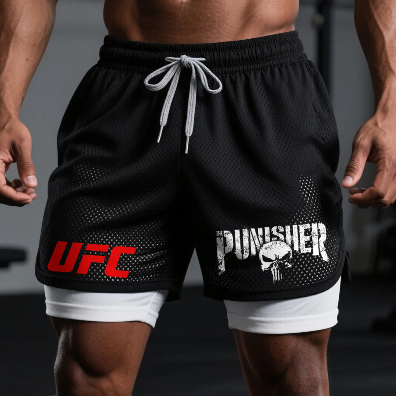 Fitness Double Mesh Shorts Everyday Basic Shorts Ultimate Fighting Double Shorts / TECHWEAR CLUB / Techwear