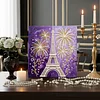 Kits d&rsquo;art de peinture en perles maison maison Tour Eiffel pour d&eacute;co int&eacute;rieure adulte 25x25cm avec cadre