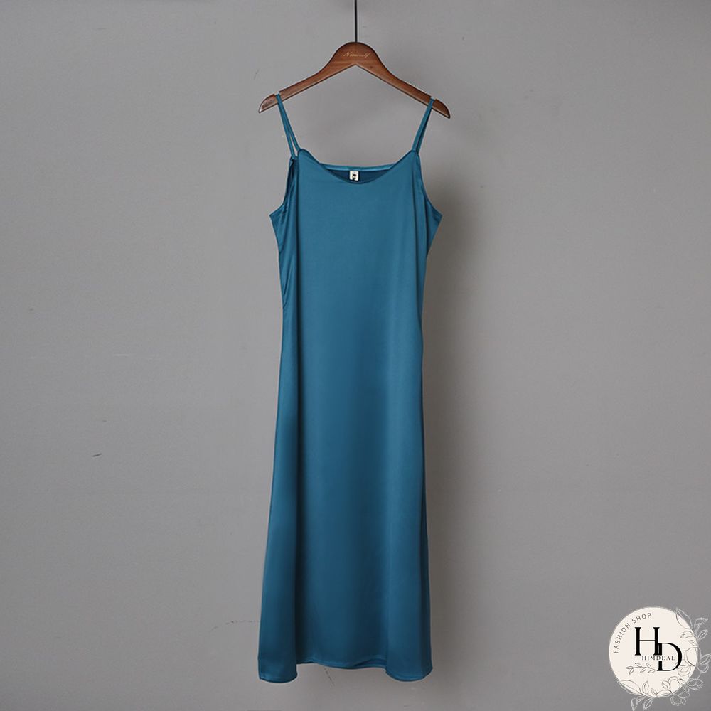 Ordfree Summer Women Long Satin Slip Dress Spaghetti Strap Elegant Lady Sexy Satin Party Dress S-4XL