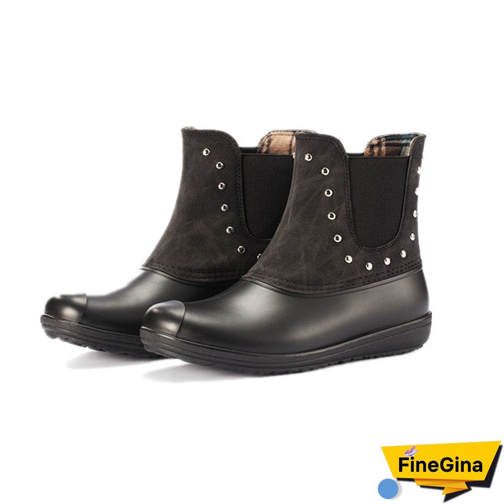 Short cylinder Autumn and Winter Plush rain Boots Shoes