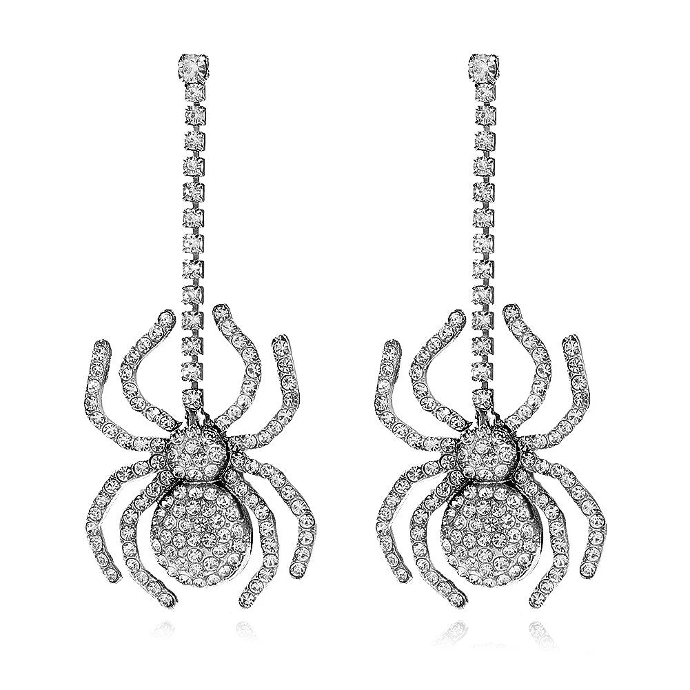 Dvacaman New Shiny Rhinestone Earrings Tassel Drop Earrings For Women Luxury Jewelry Long Dangle Earrings 2022 Party Accessories