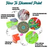 4PCS Wooden Diamond Painted Placemats Tableware Mat with Holder (Datura)