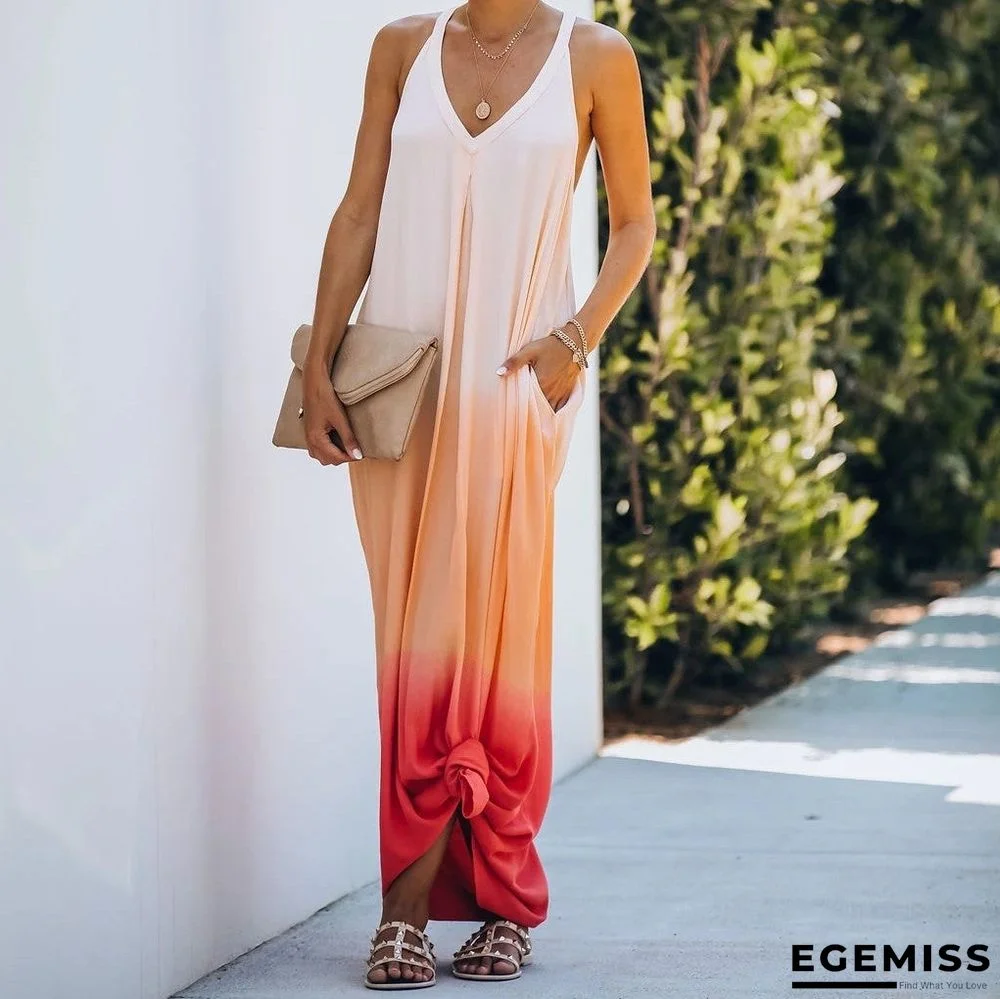 Ins Tie-dyed Dress Stitching Suspender Dress | EGEMISS