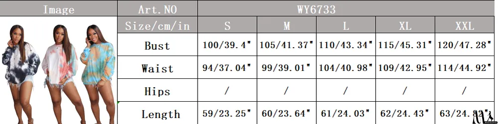 MidiSono - Autumn Tie Dye Round Neck Loose Shirt