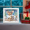 5D DIY Partial Special Shaped Drill Diamond Painting Elk With Frame Kit Home Art19.2x19.2cm