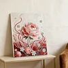 DIY Pearl Painting Peony for Home Wall Decor with Frame(40x30cm)