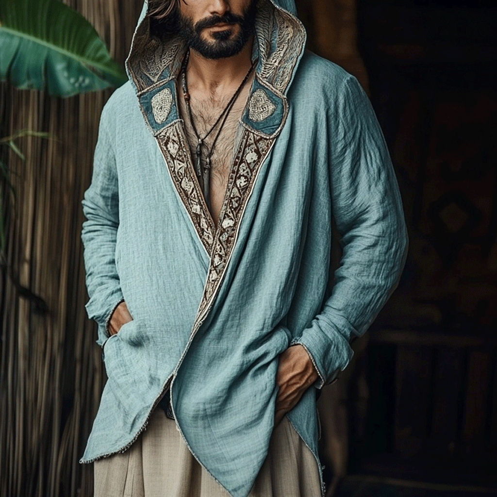 Men's Linen Tribal Casual Jacket-inspireuse