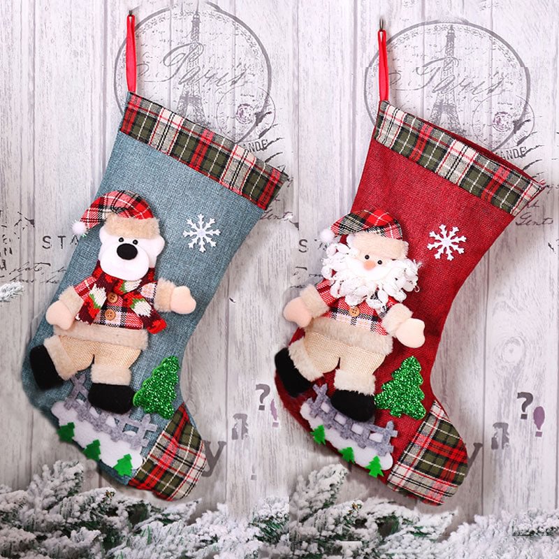 Christmas  Socks Tree Decoration 3pcs/set
