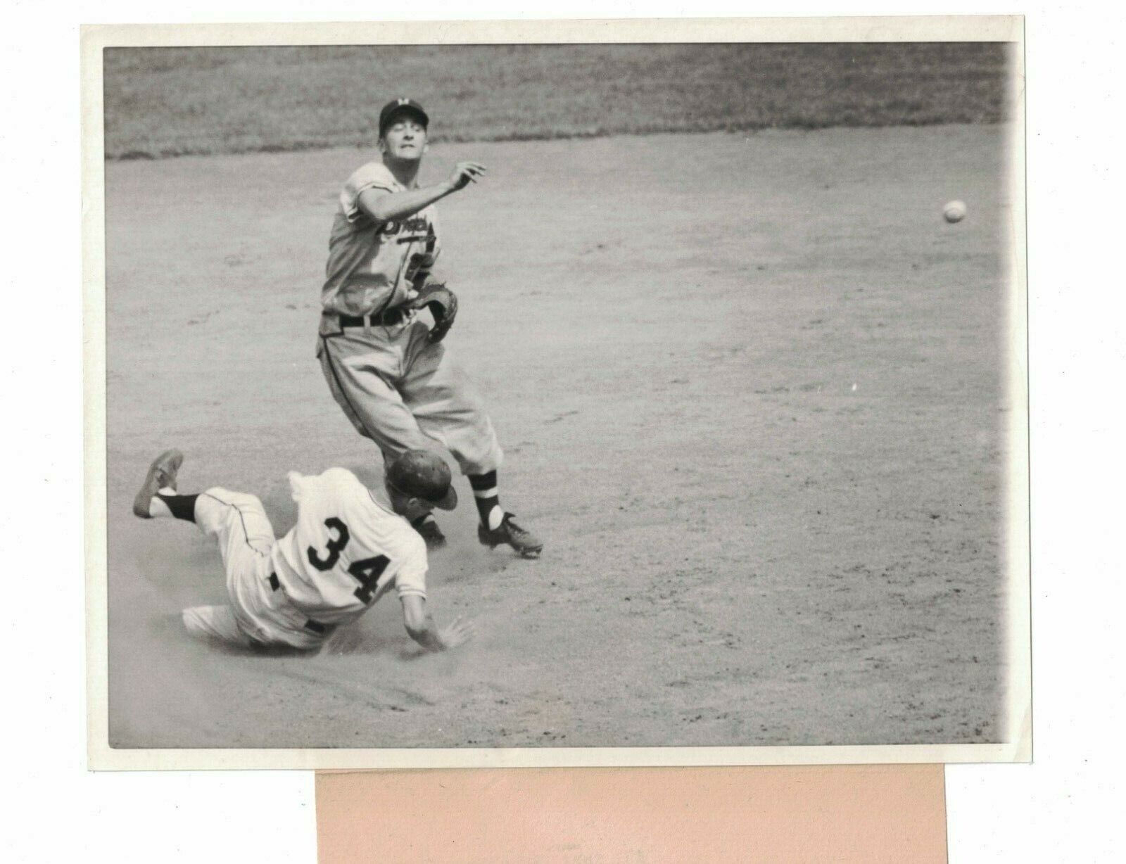 John Logan Braves Ed Bressoud Giants 1956 USED AP Press Photo Poster painting CH50