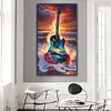 (Grande Taille) Guitare bord de mer-peinture diamant rond-40*70cm