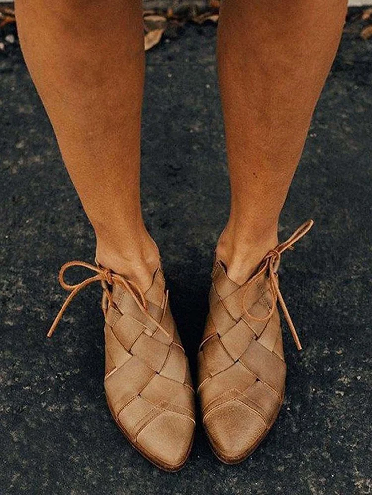 Vintage Woven Pointed Flats