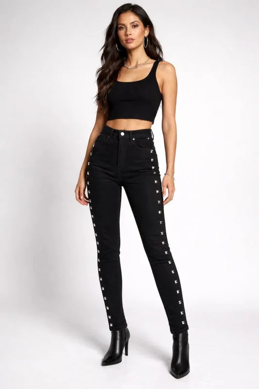 GJG Denim |High Rise Studded Skinny Jean