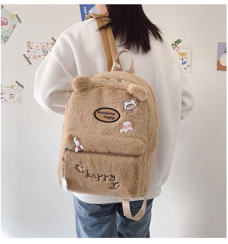 PLUSH BEAR EAR BACKPACK