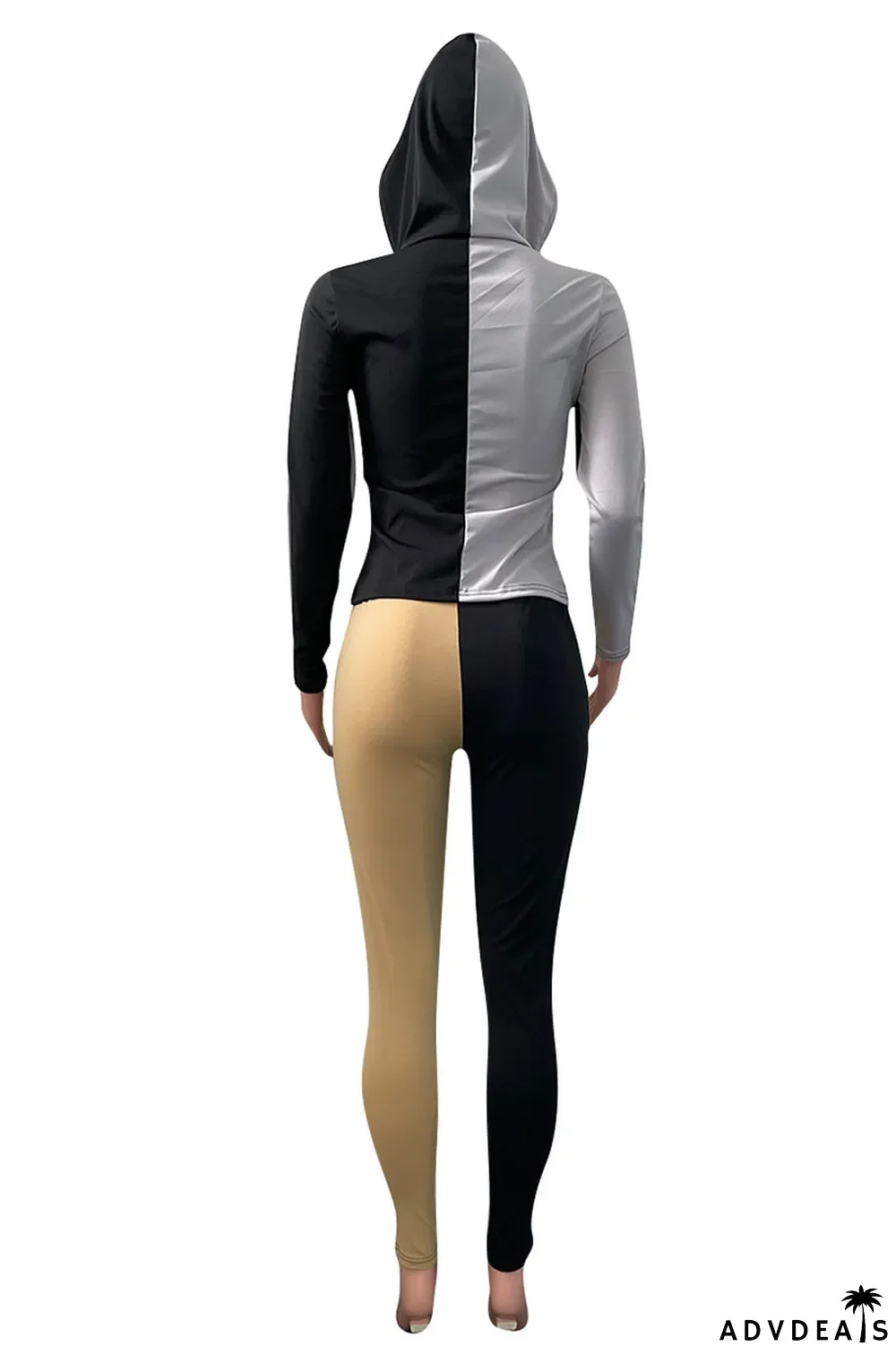 Deep Blue Casual Solid Split Joint Zipper Hooded Collar Long Sleeve Two Pieces