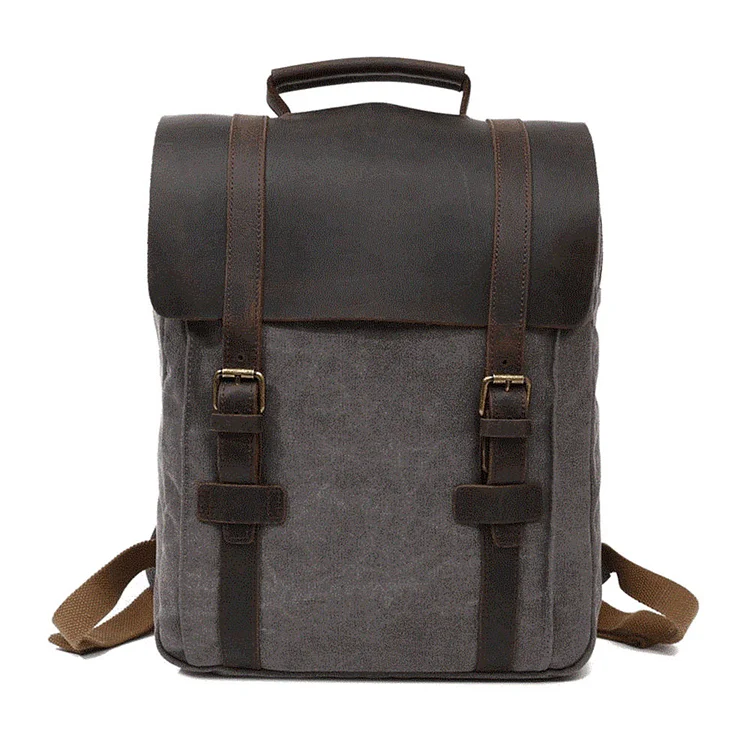 VRIGOO Vintage Casual Canvas Shoulder Laptop Backpack