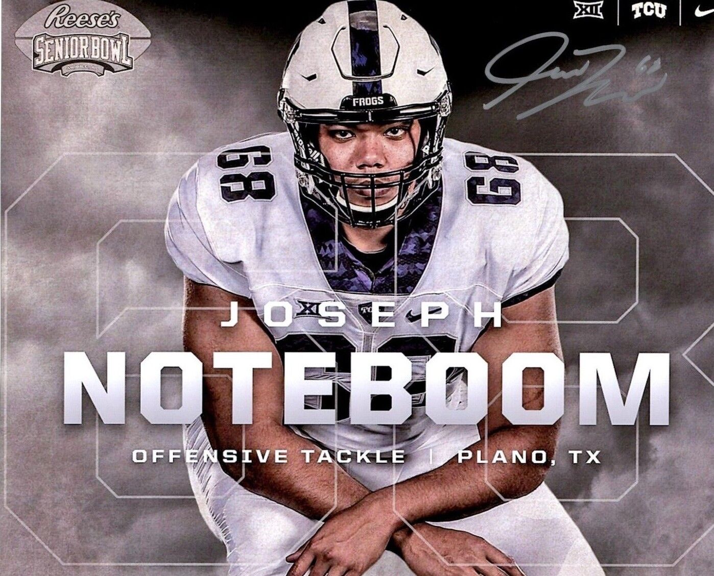 Joseph Noteboom TCU Signed autographed 8x10 football Photo Poster painting 2018 NFL Draft b