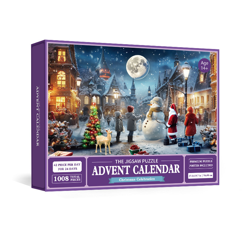 Christmas Advent Blind Box Puzzle: 1008-pc Set,  24-Compartment 