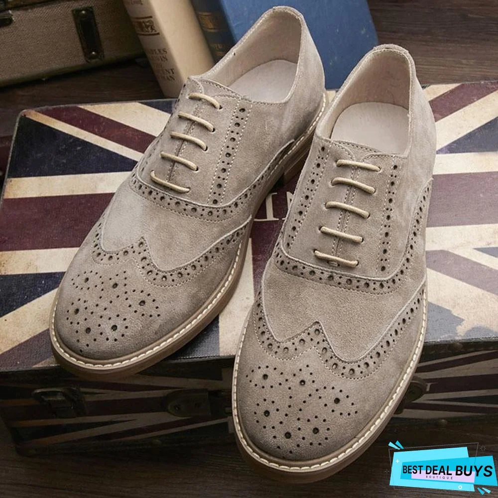 Men's Business Classic Suede Brogue Shoes