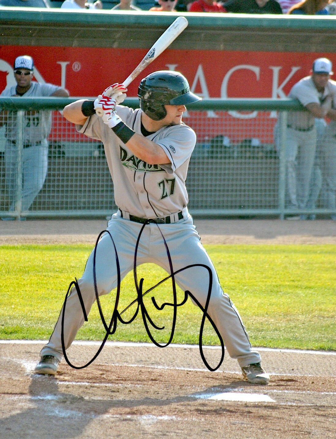 Chris Okey Cincinnati Reds top prospect Signed 8x10 Photo Poster painting Autographed Clemson b