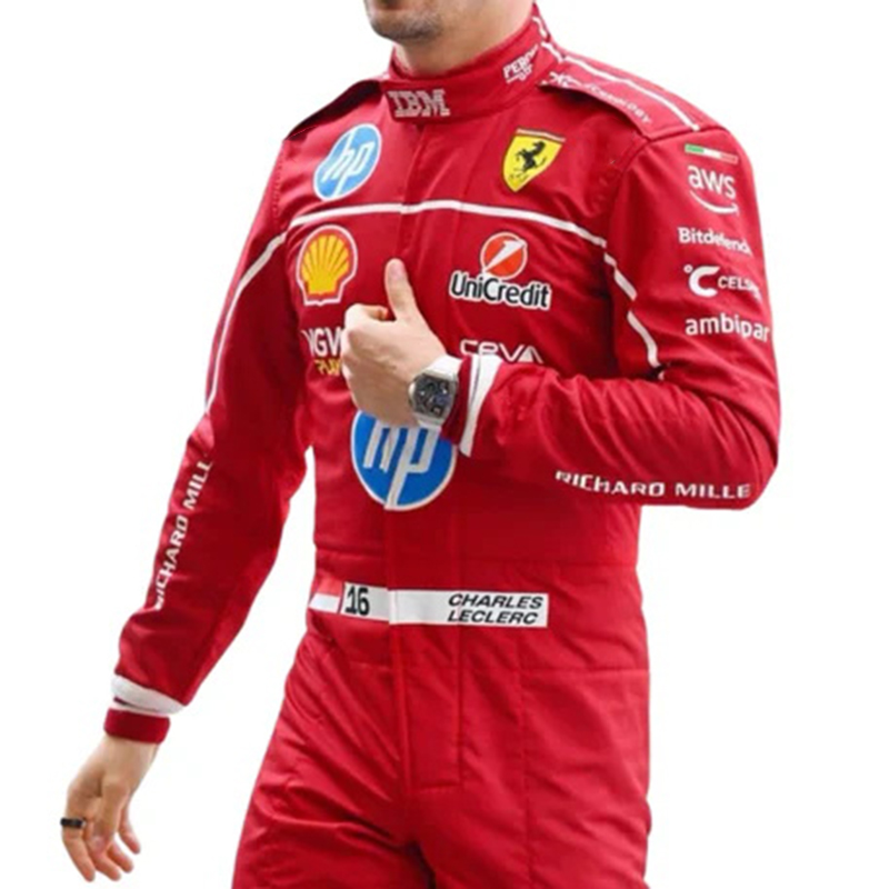 Men's Red Racing Print Jumpsuit