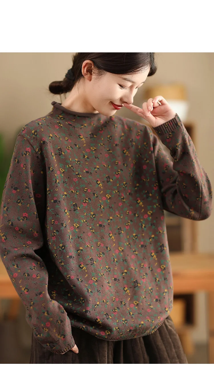 Chicfifth Sweater Women Winter Long Sleeve High Quality Autumn Vintage Top Knitted Cardigan