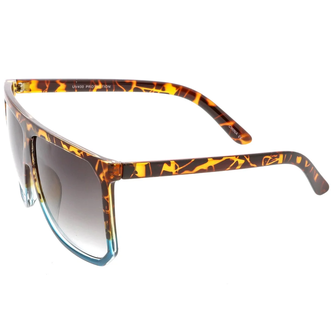 Oversize Two Toned Flat Top glasses With Square Lens 62mm