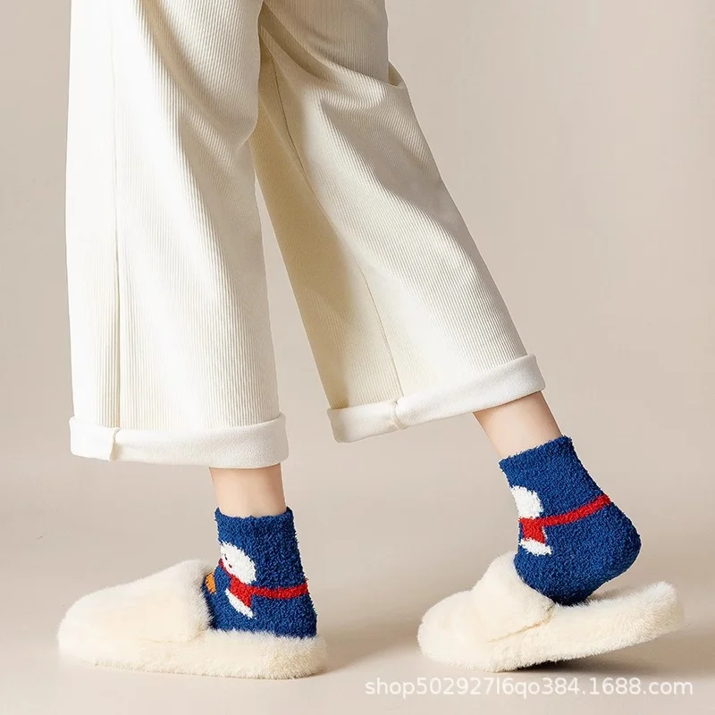 Unisex Christmas Gift Coral Fleece Cute Sleeping Socks-inspireuse
