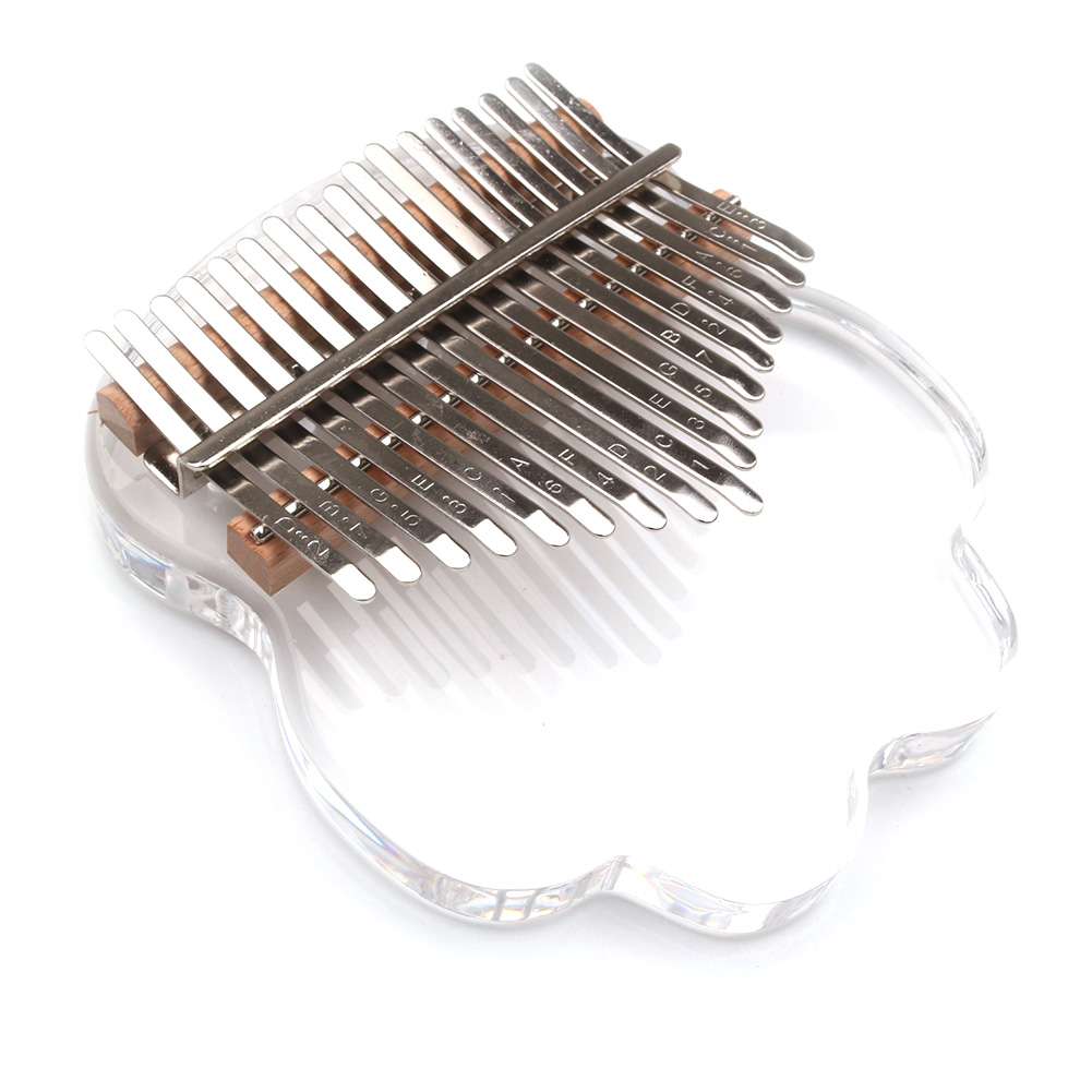 

17 Keys Transparent Kalimba Acrylic Thumb Piano with Tuning Hammer Sticker, 501 Original