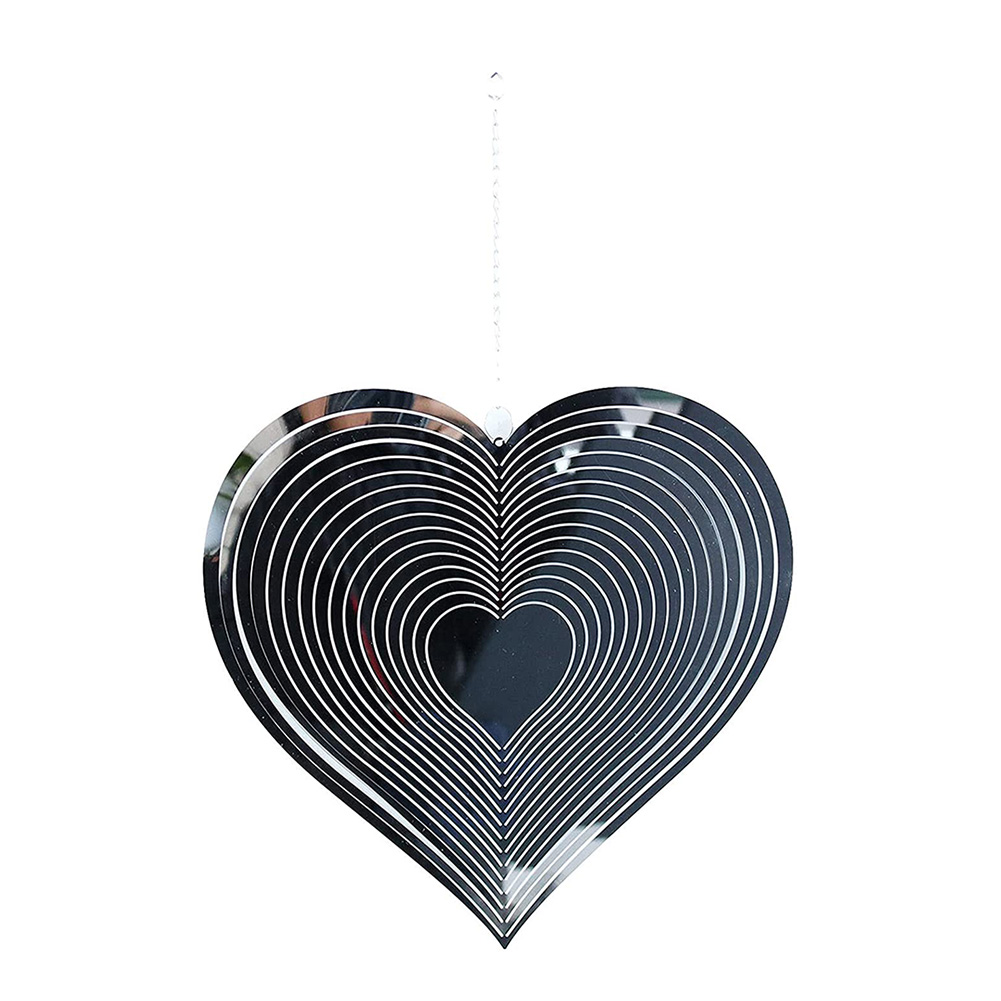 

Beating Heart Metal Wind Spinner 3D Flowing Wind Chimes Pendant Room Decor, 501 Original