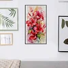 Red Lily Flower-14CT Stamped Cross Stitch 25*45cm/9.84*17.72in