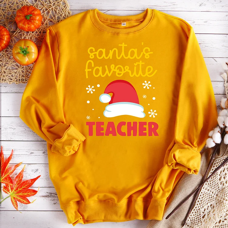 Annaletters-Santa‘s favorite teacher Christmas sweatshirt-608599-Annaletters