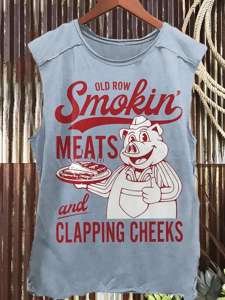Old Row Smokin' Meats and Clapping Cheeks Print Classic Tank Top