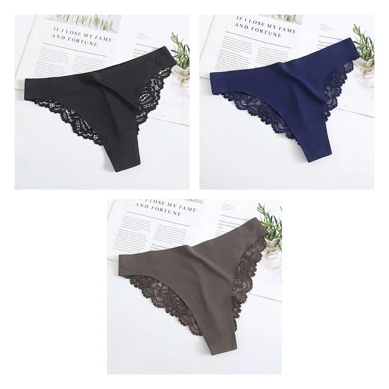 3pcs Sexy Seamless Panties For Women Intimates Lace Briefs Underwear Woman Female Sexy Lace Panties Underpants Ladies BANNIROU