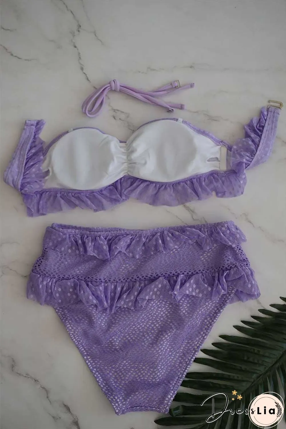 Lace Mesh High Waist Bikini Swimwear(3 colors)