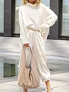 Solid Color Loose Casual High-Neck Suit