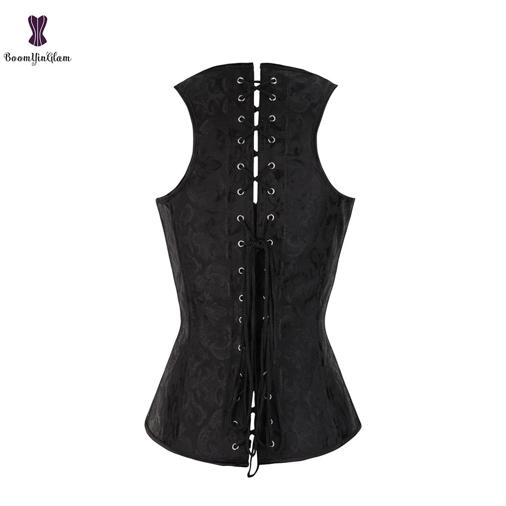 Personality Straps Open Bust Corset Underbust Waist Cincher Shaper Women Vest Shapewear With G String 824#