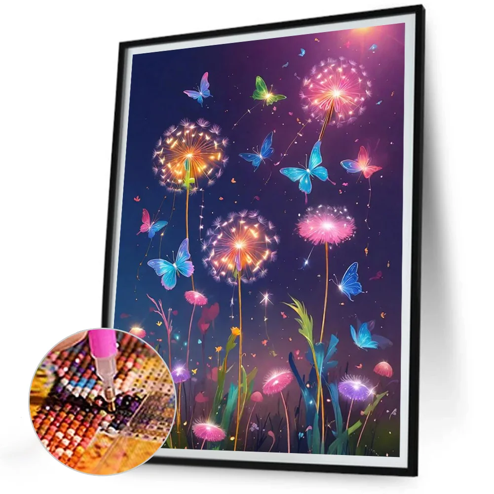 Full Round Diamond Painting 30*40cm - Colorful Dandelions