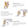 925 Sterling Silver Corgi Stud Earrings 