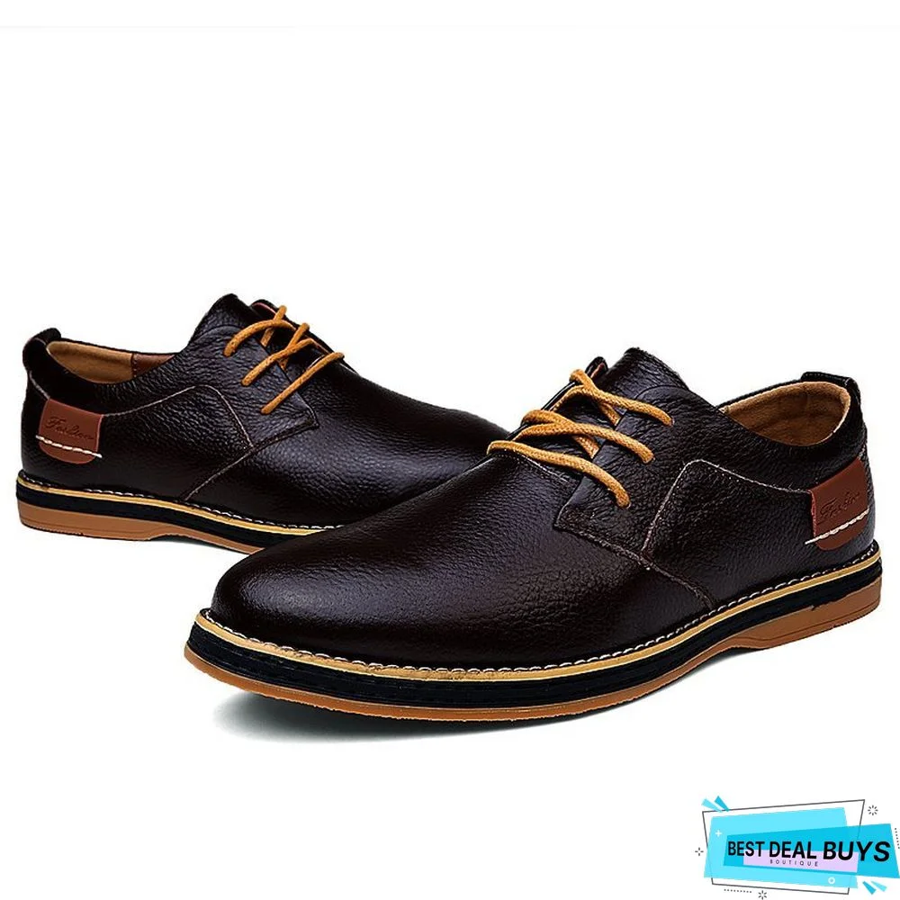 Men Large Size Office & Career Split Joint Leather Shoes