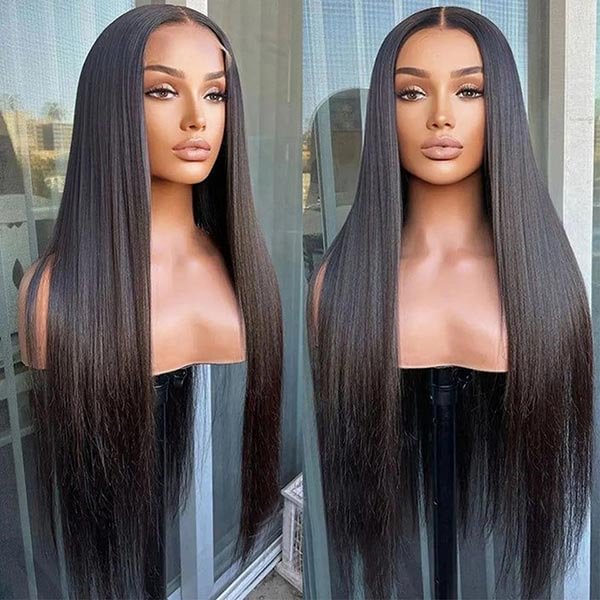Junoda Straight Transparent Lace Front Human Hair Wigs Malaysian Remy Hair 150% Density