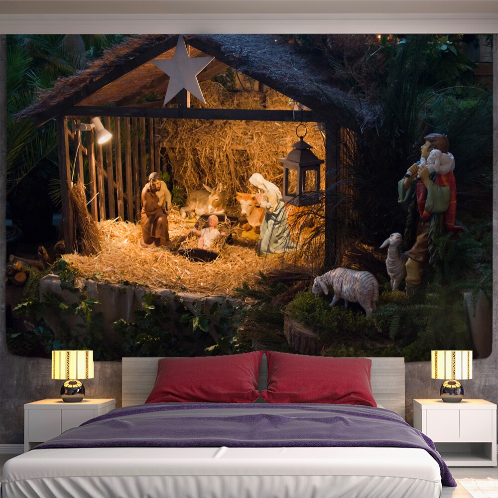 

Wall Tapestry - Christmas Fireplace And Snow-150*130cm, 501 Original