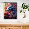 >SALE<Full Embroidery Eco-cotton Thread 11CT Print Flower Dragon Cross Stitch 50x60cm